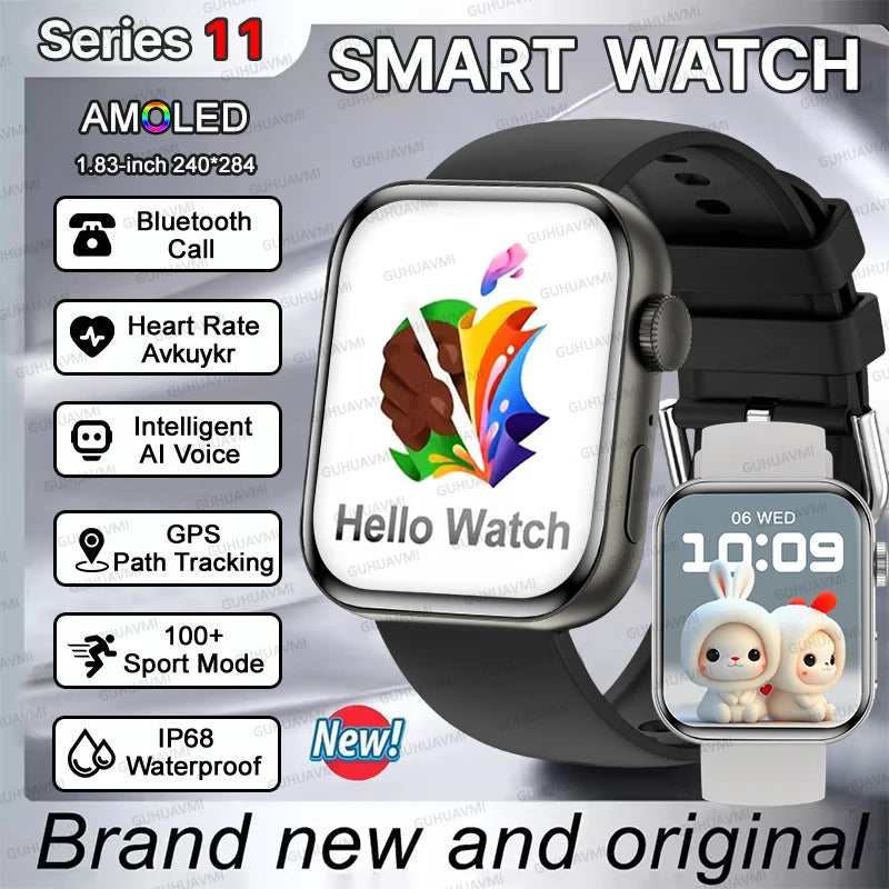 NEW For IOS Watch Series 11 Smart Watch GPS Trajectory Heart Rate Clock HD Bluetooth Call Sport Waterproof Watch Global Version